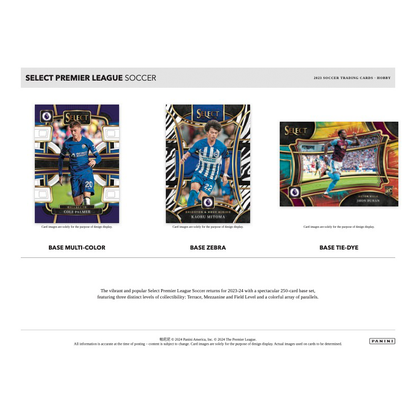 2023/24 Panini Select EPL Soccer Hobby 12 Box Case