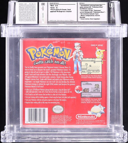 1998 POKEMON RED VERSION WHITE ESRB SANDSHREW NINTENDO GAME BOY GB WATA 8.0 A+ SEALED