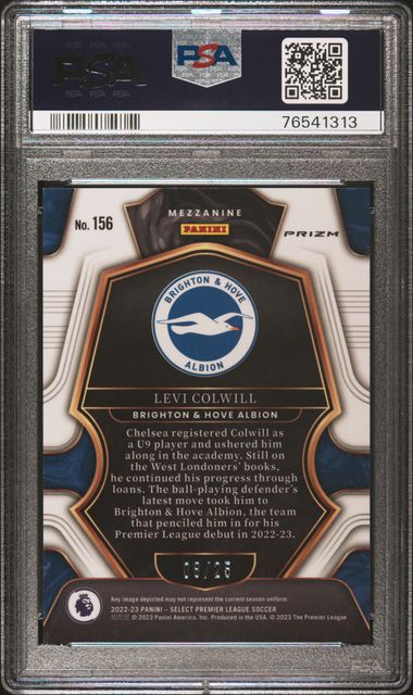 Levi Colwill 2022-23 Panini Select white ice prizm rookie card #'d 08/25