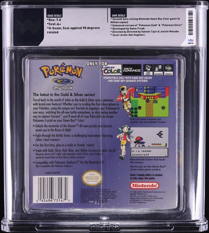 2001 POKEMON CRYSTAL VERSION NINTENDO GAME BOY COLOR GBC WATA 7.0 A+ SEALED