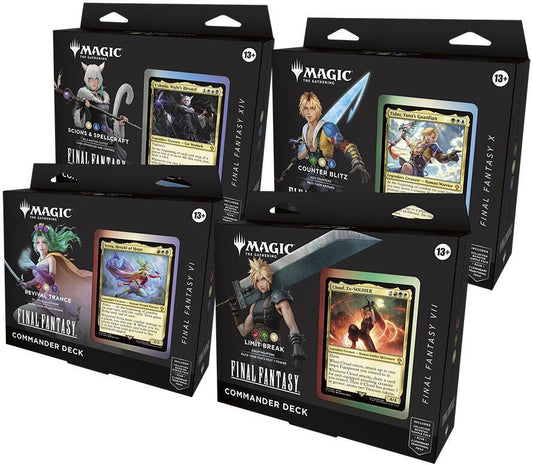 Magic the Gathering Final Fantasy Commander 4 Deck Display Case