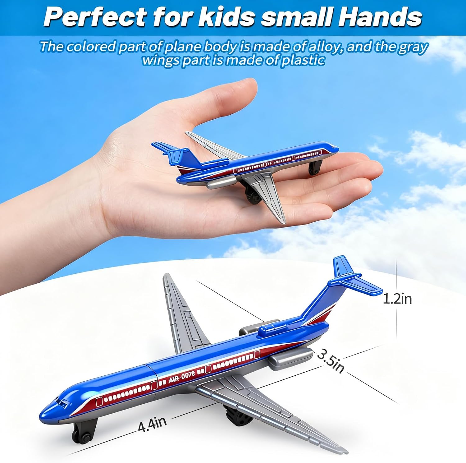 PassionCubed 6-Pack Die Cast Airplane Toys for Kids