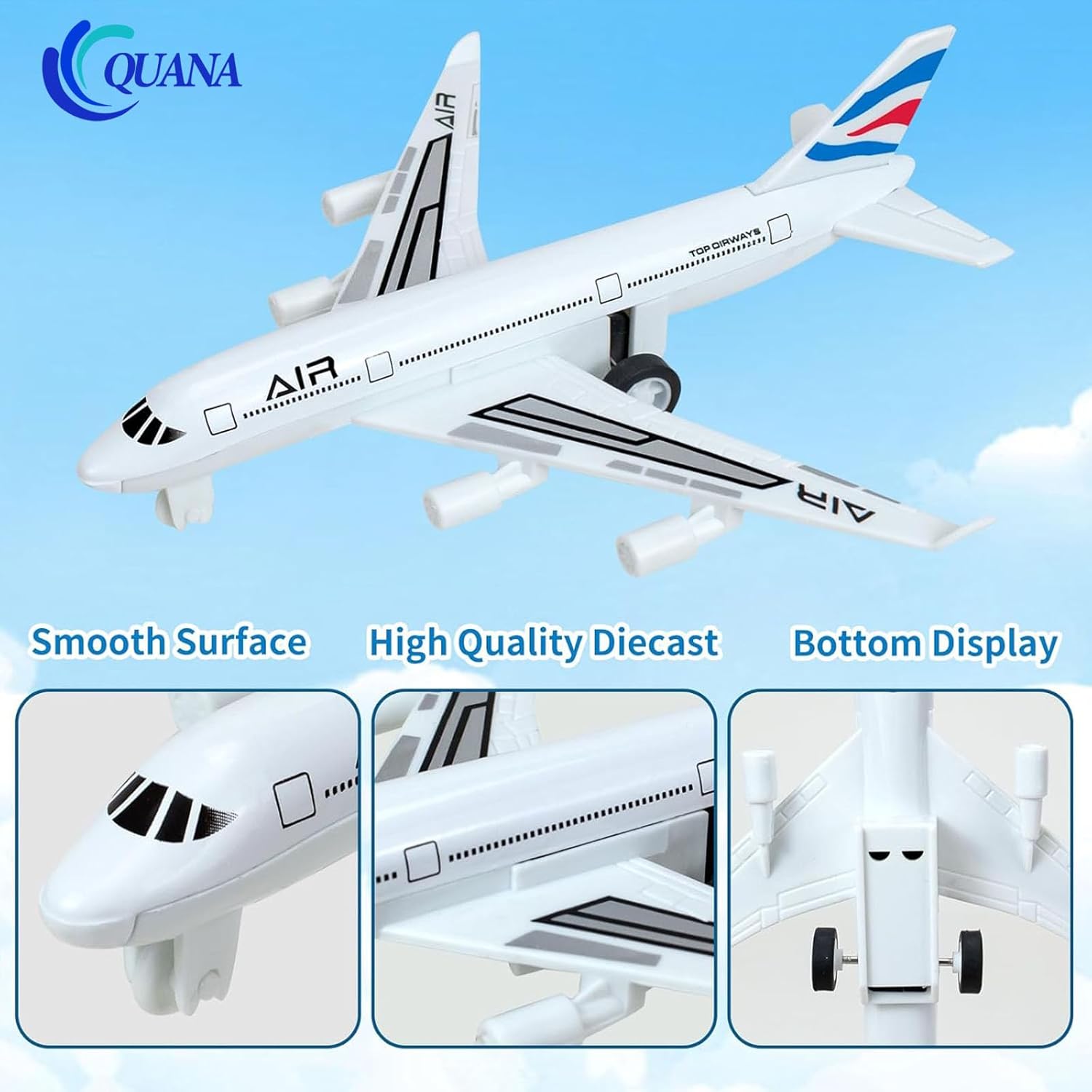 PassionCubed 6-Pack Die Cast Airplane Toys for Kids