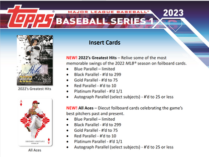 2023 Topps Series 1 Baseball Jumbo 6 Box Case