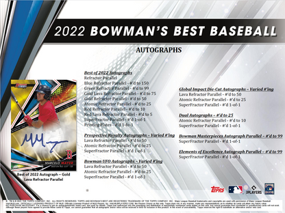 2022 Bowman's Best Baseball Hobby 8 Box Case