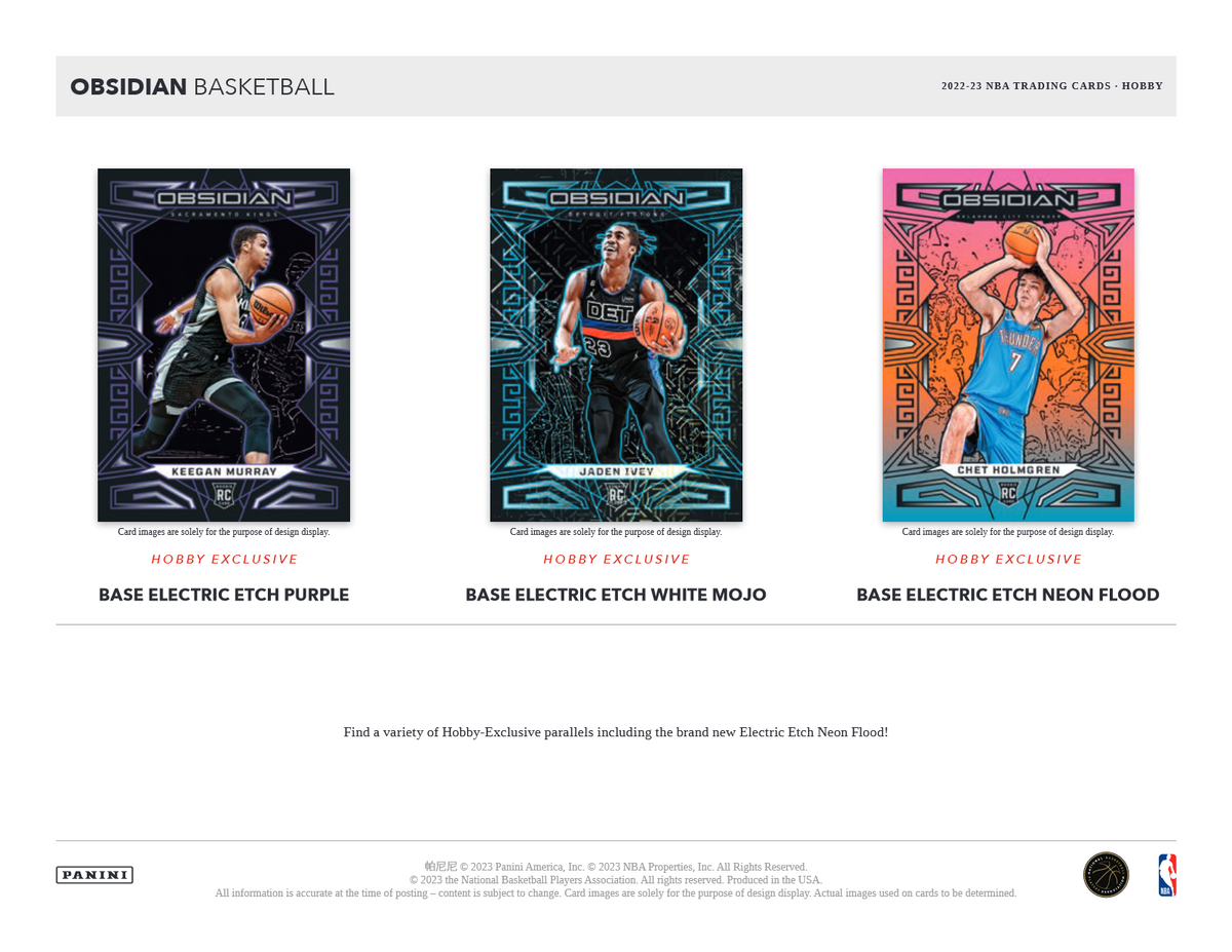 2022-23 Panini Obsidian Basketball Hobby 12 Box Case