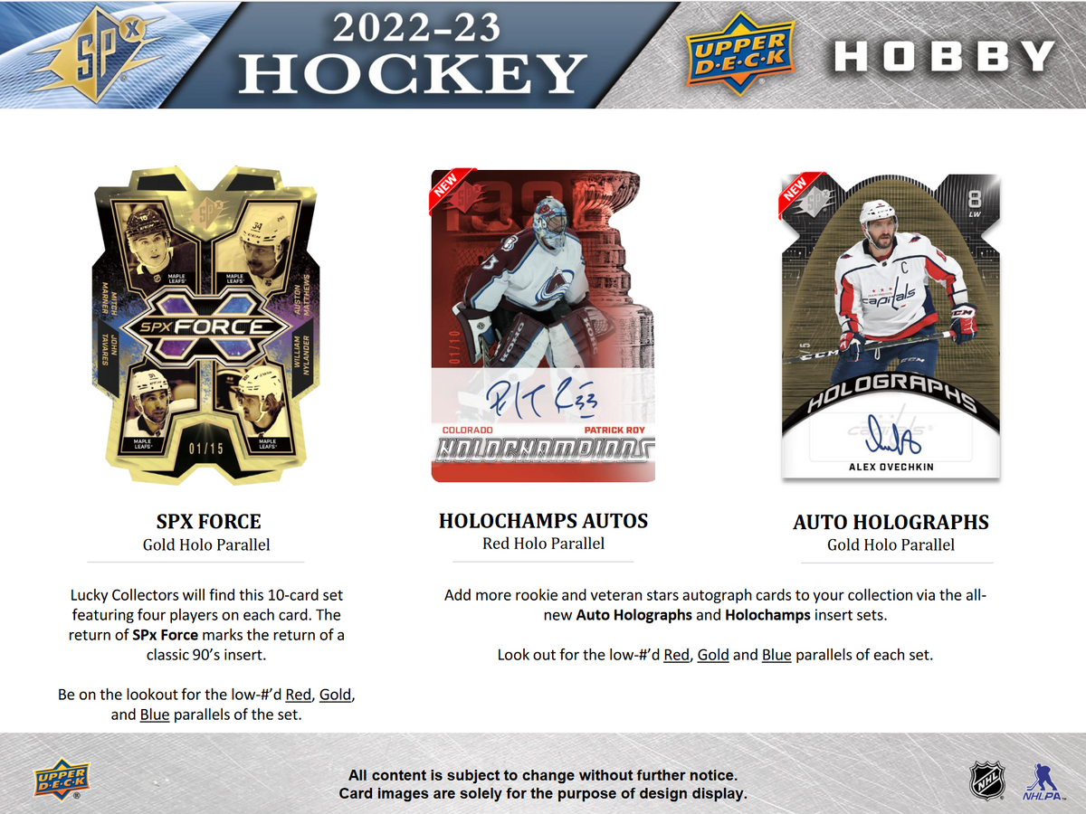 2022-23 Upper Deck SPx Hockey Hobby Box