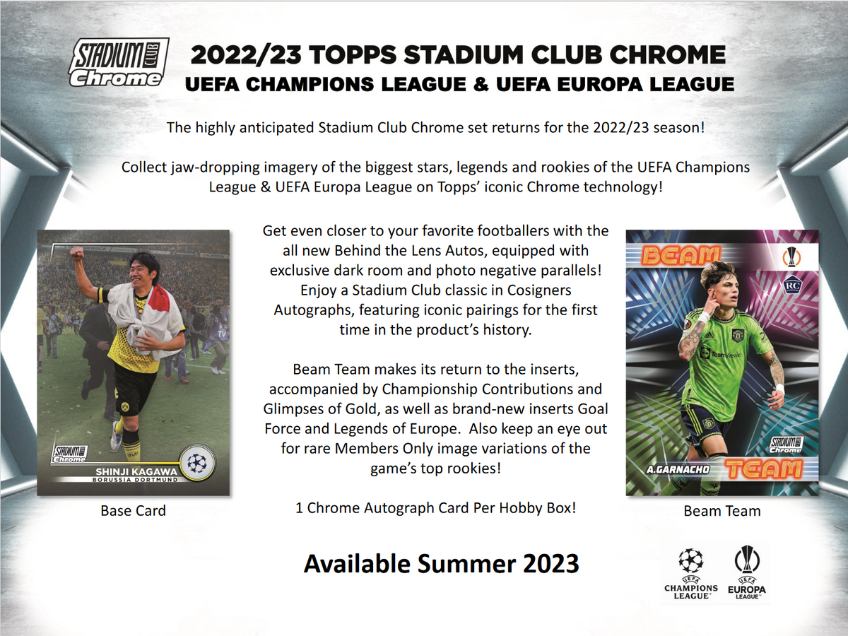 2022-23 Topps UEFA Club Competitions Stadium Club Chrome Soccer Hobby Box