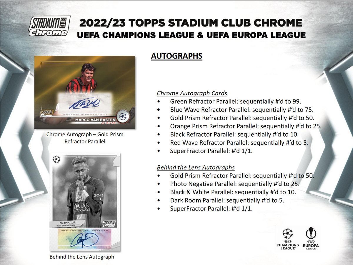 2022-23 Topps UEFA Club Competitions Stadium Club Chrome Soccer Hobby Box
