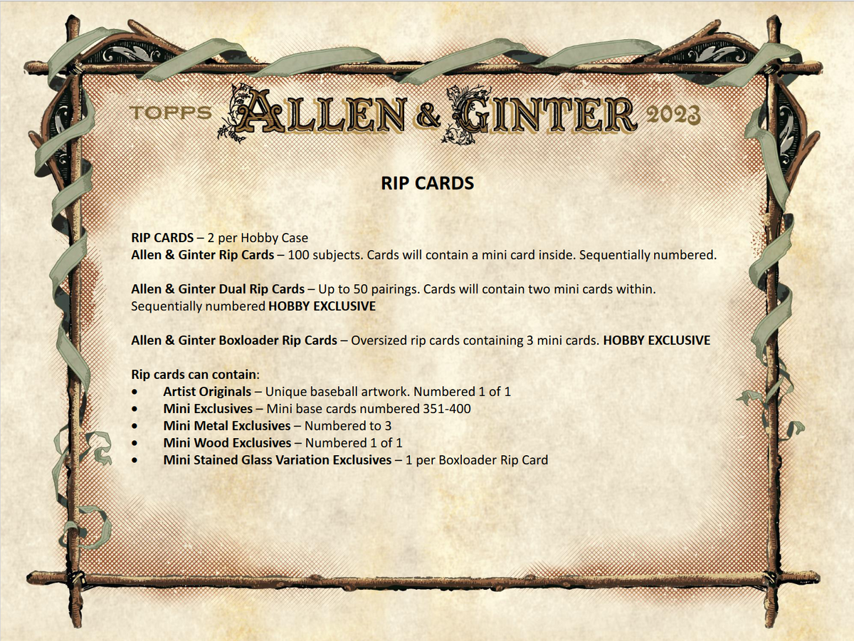 2023 Topps Allen & Ginter Baseball Hobby 12 Box Case