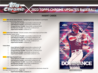 2023 Topps Chrome Update Series Baseball Jumbo 8 Box Case