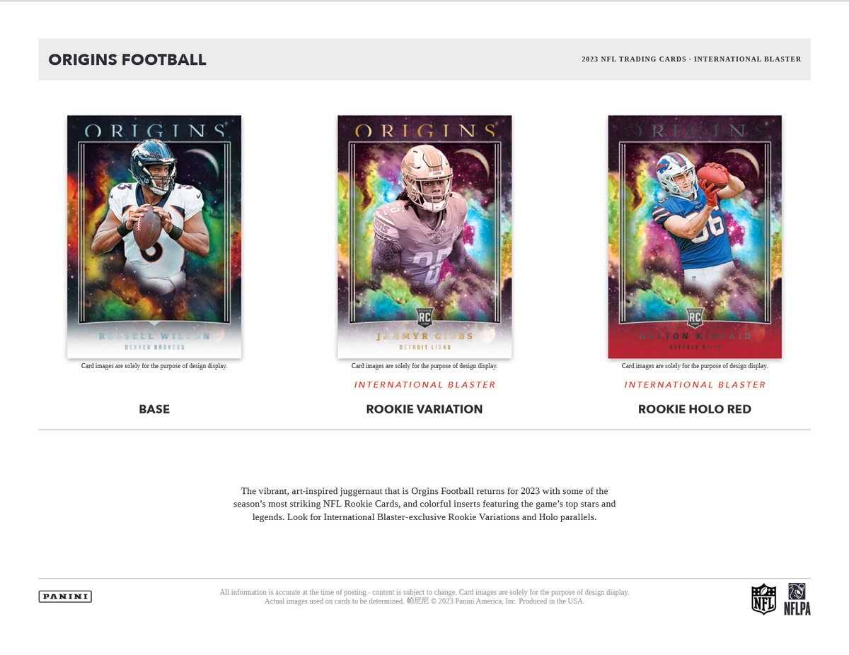 2023 Panini Origins Football International Blaster Box