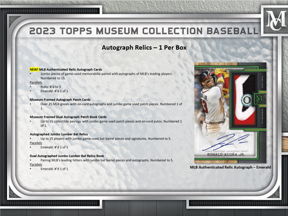 2023 Topps Museum Collection Baseball Hobby 12 Box Case