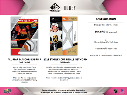 2023-24 Upper Deck SP Game Used Hockey Hobby Box