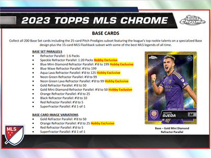 2023 Topps Chrome Major League Soccer Hobby 12 Box Case
