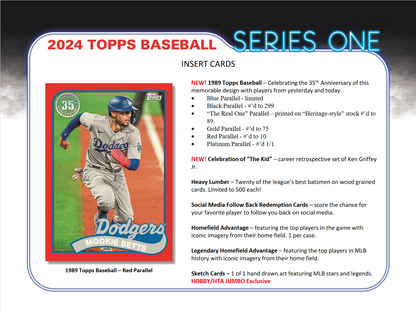 2024 Topps Series 1 Baseball Hobby 12 Box Case