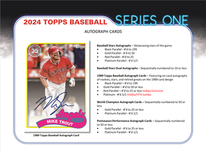 2024 Topps Series 1 Baseball Hobby 12 Box Case