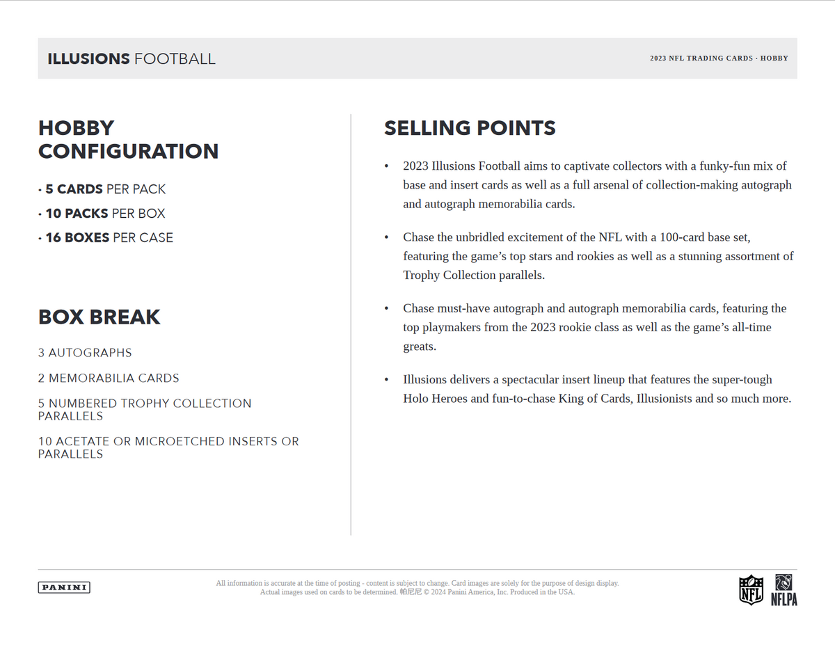 2023 Panini Illusions Football Hobby Box