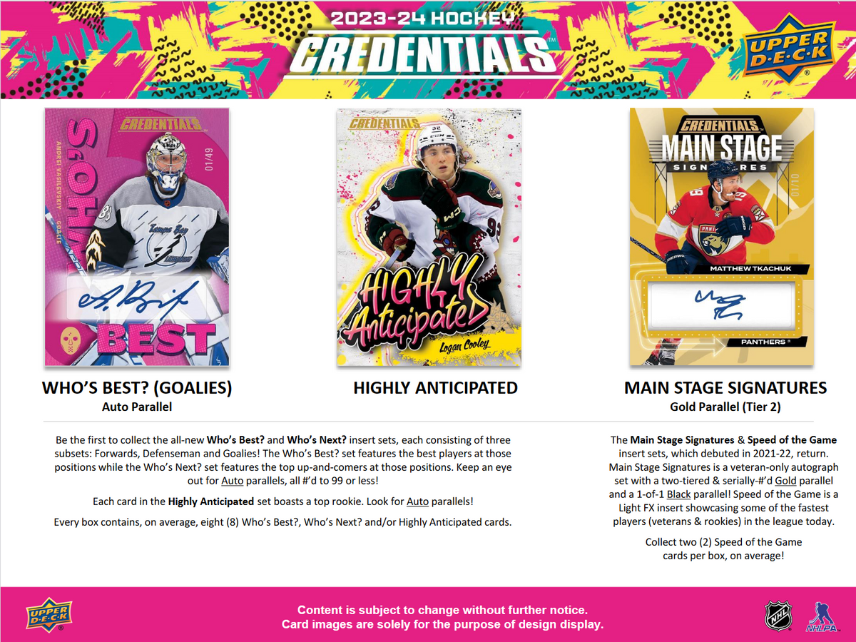 2023-24 Upper Deck Credentials Hockey Hobby Box