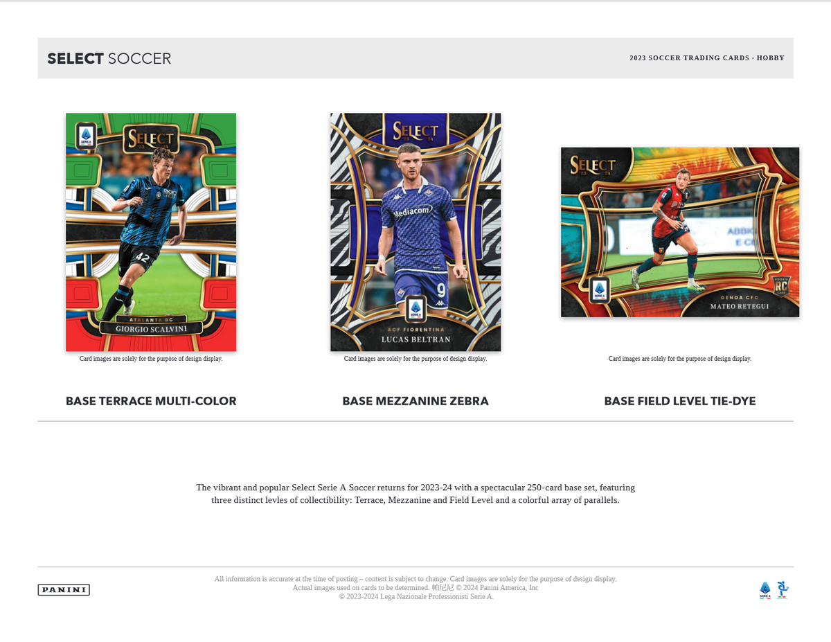 2023-24 Panini Select Serie A Soccer Hobby 12 Box Case