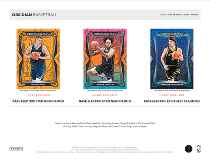 2023-24 Panini Obsidian Basketball Hobby 12 Box Case