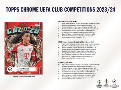 2023-24 Topps UEFA Club Competitions Chrome Soccer Jumbo Box