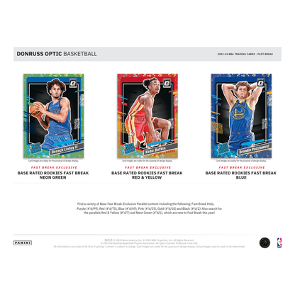 2023/24 Panini Donruss Optic Basketball Fast Break 20 Box Case