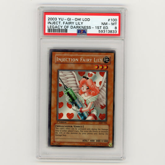 2003 YuGiOh Injection Fairy Lily Legacy of Darkness 1st #100 PSA 8 (#AF7)