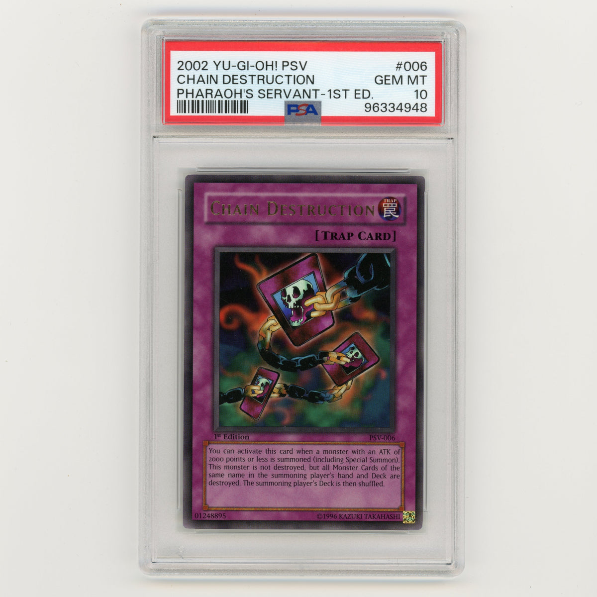 2002 YuGiOh PSV Chain Destruction Pharaoh's Servant 1st Ed #006 PSA 10 (#AF30)